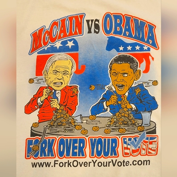 McCain vs Obama XL White T-shirt - Picture 2 of 2